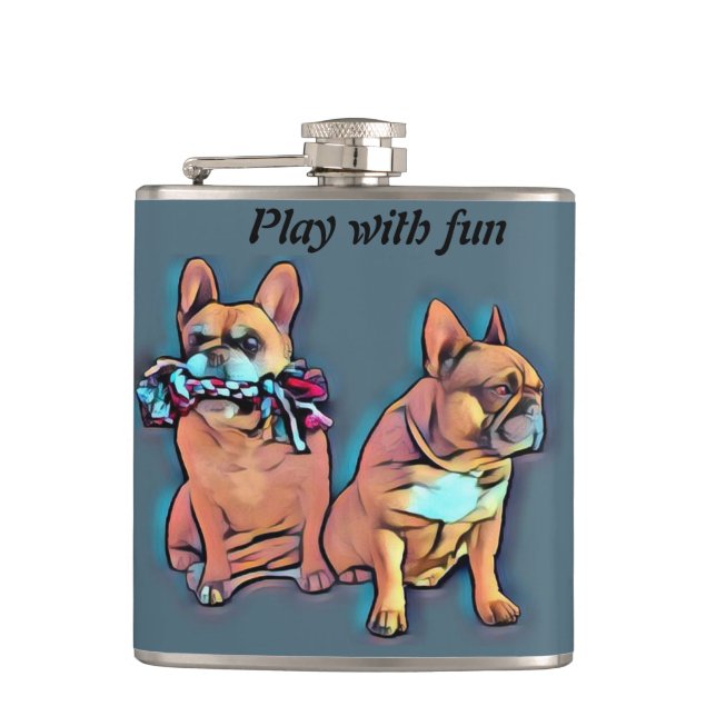 Flasques Bouledogue français deux amis (Devant)