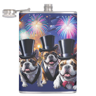 Flasques Bouledogue français Frack French Bulldog Nouvel An