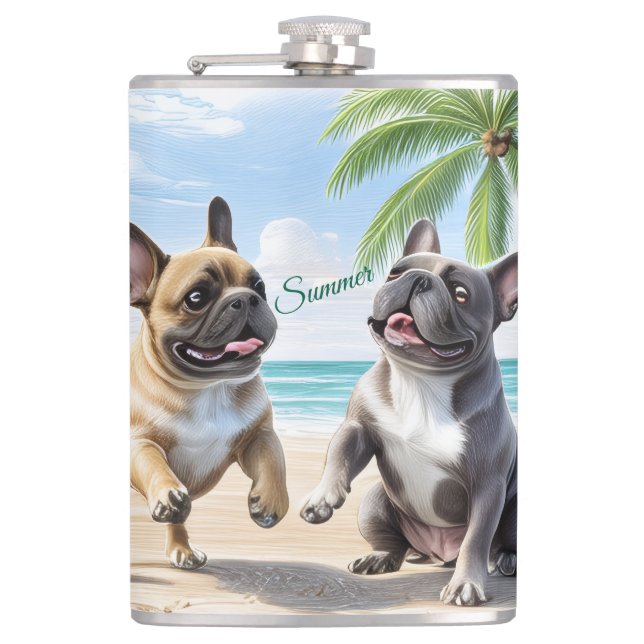 Flasques Bouledogues français Plage Bouledogue Français (Devant)