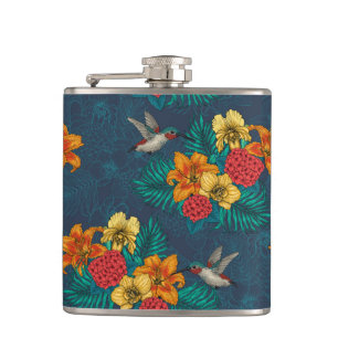 Flasques Bouquet et colibris tropicaux