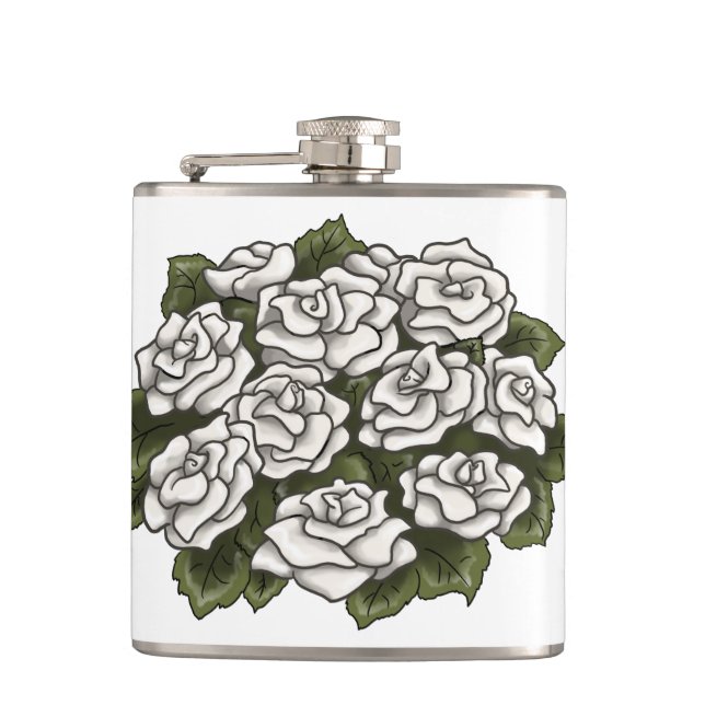 Flasques Bouquet Rose blanche (Devant)