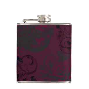 Flasques Bourgogne et Noir Jardin Sombre Mariage Gothique G