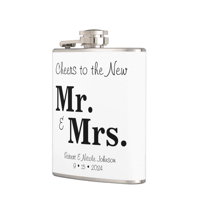 Flasques Bravo au nouveau M. & Mme Vinyl Wrapped Flask (Gauche)