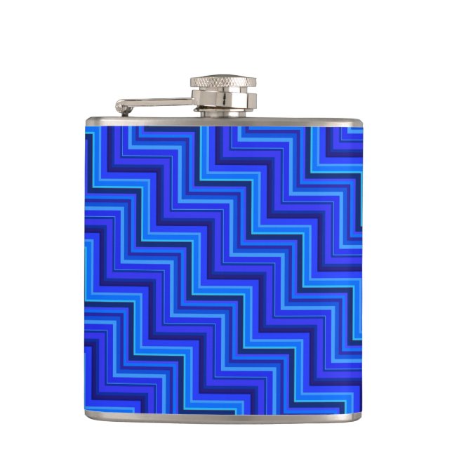 Flasques Brayures bleues escaliers motif (Devant)