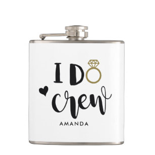 Flasques Bridesmaid I Do Crew noir et blanc