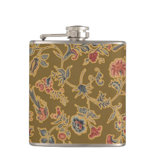 Flasques Brocard floral chiné vintage du 18e siècle