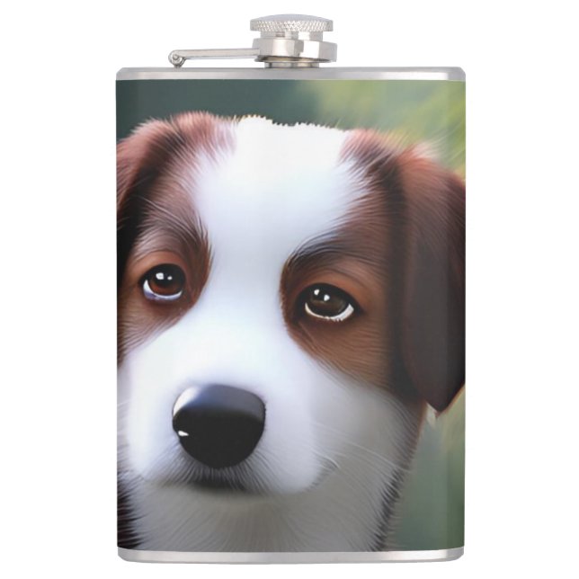Flasques Bruce The Border Collie Puppy, Hip Flask (Devant)