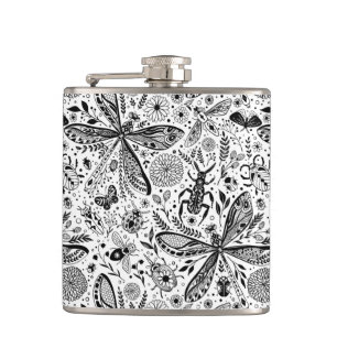 Flasques Bugs de Doodle sur bleu foncé