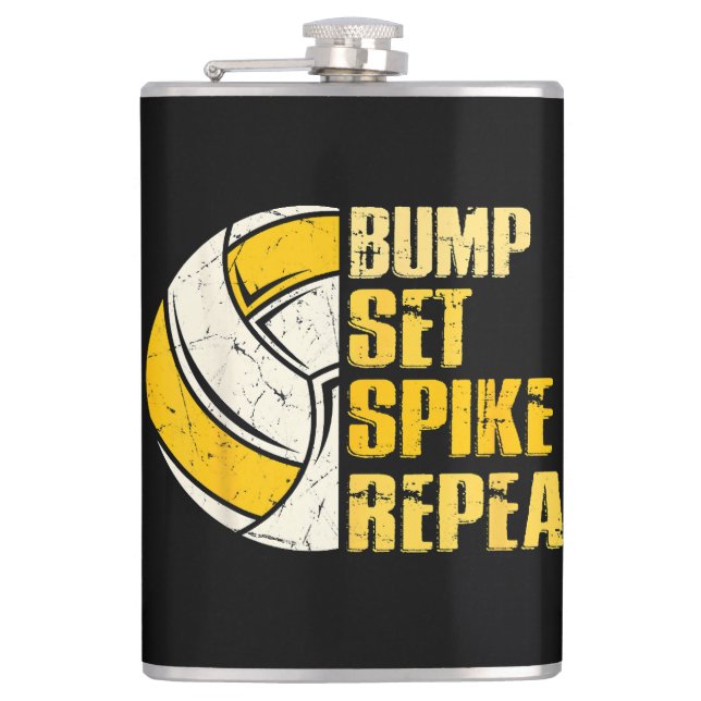 Flasques Bump Set Spike Répéter Volleyball Funny (Devant)