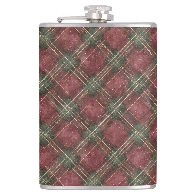 Flasques Burgundy Red Green Plaid (Devant)