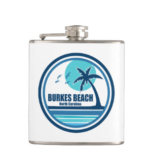 Flasques Burkes Beach Caroline du Sud Palm Tree Birds