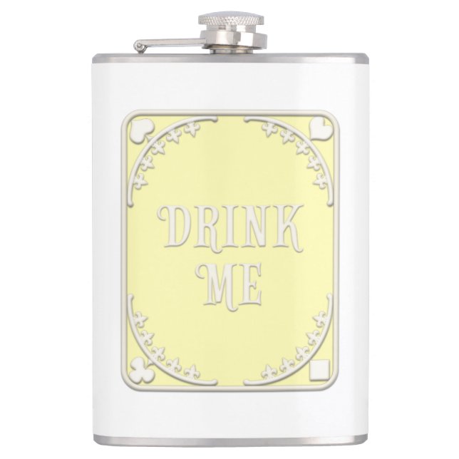 Flasques "Buvez-Moi" Whimsical Victorian Filigree Jaune (Devant)