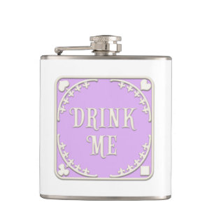 Flasques "Buvez-Moi" Wonderland Tea Party Purple Emblem