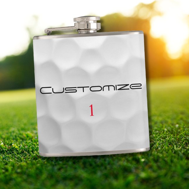 Flasques Cadeau de golf personnalisé avec nom et numéro per (Créateur téléchargé)