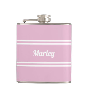 Flasques Cadeau de golf personnalisé rose et blanc moderne