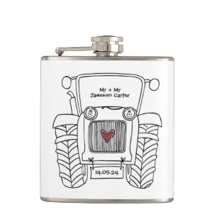 Flasques Cadeau de Mariage campagnard de tracteur personnal