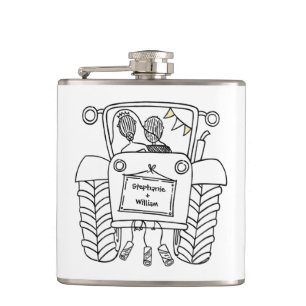 Flasques Cadeau de Mariage campagnard de tracteur personnal