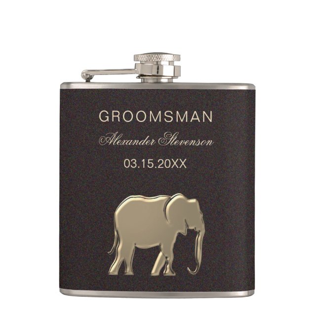Flasques Cadeau de mariage en or (Devant)