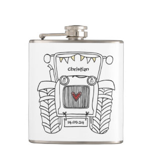 Flasques Cadeau de mariage personnalisé Tracteur Country