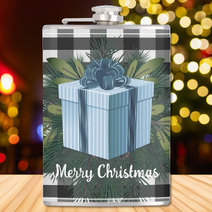 Flasques Cadeau de Noël Plaid Buffalo Bleu