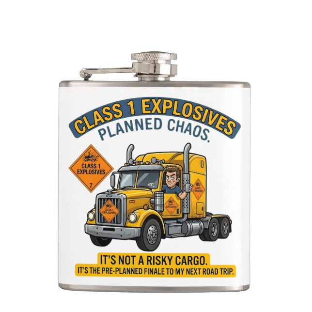 Flasques Cadeau pour camionneur de classe 1 explosifs | ADR (Devant)