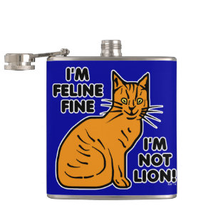 Flasques Calembour drôle Kitty fin félin orange de chat