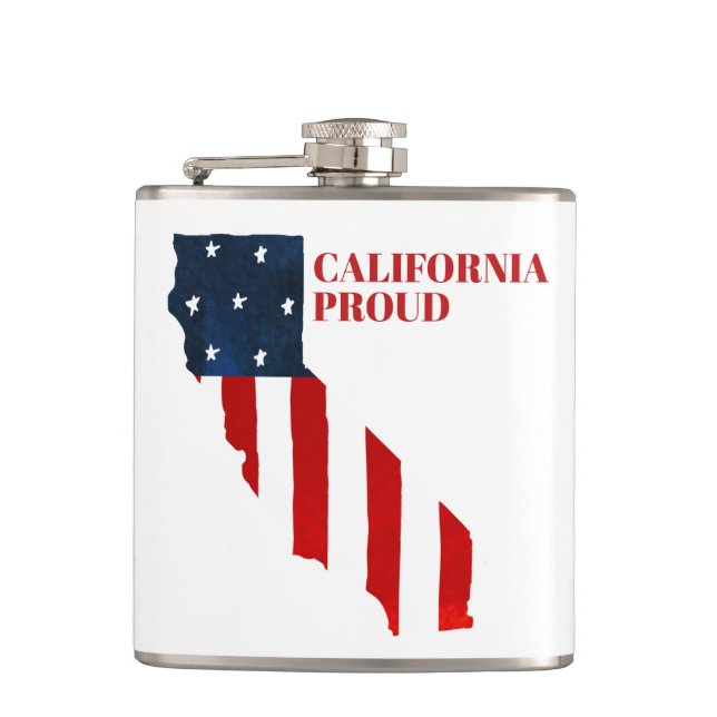 Flasques Californie Fier USA American Flag Aquarelle (Devant)