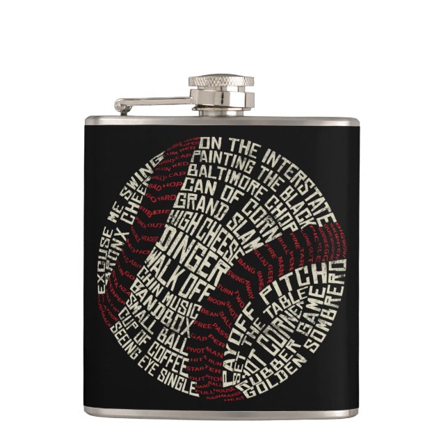 Flasques Calligramme des mots de baseball (Devant)