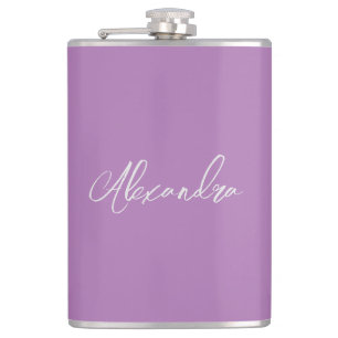 Flasques Calligraphie Plaque Minimaliste Propre Nom Lavande