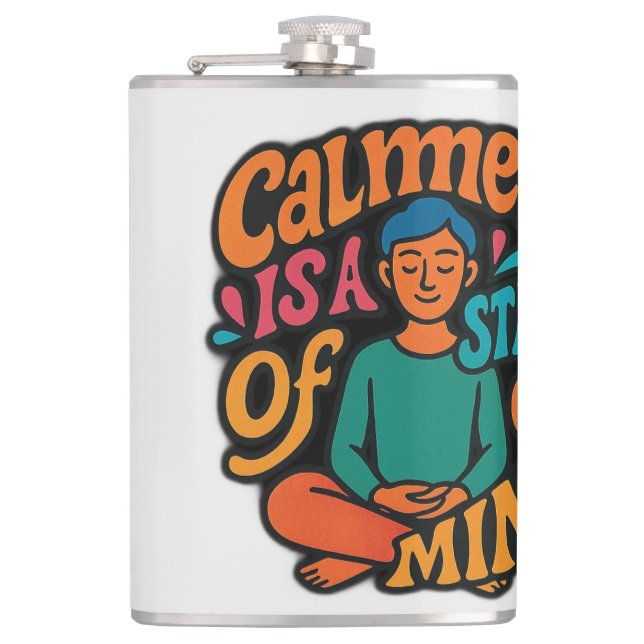 Flasques Calmess Est Un État D'Esprit - Méditant Yogi Zen A (Devant)