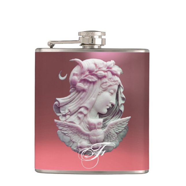FLASQUES CAMEO ANTIQUE, LUNE DAME DE NUIT AVEC OWL MONOGRAM (Devant)