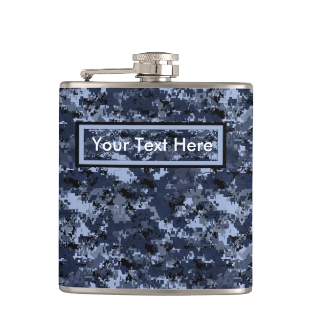 Flasques Camouflage bleu militaire américain 6 oz (Devant)