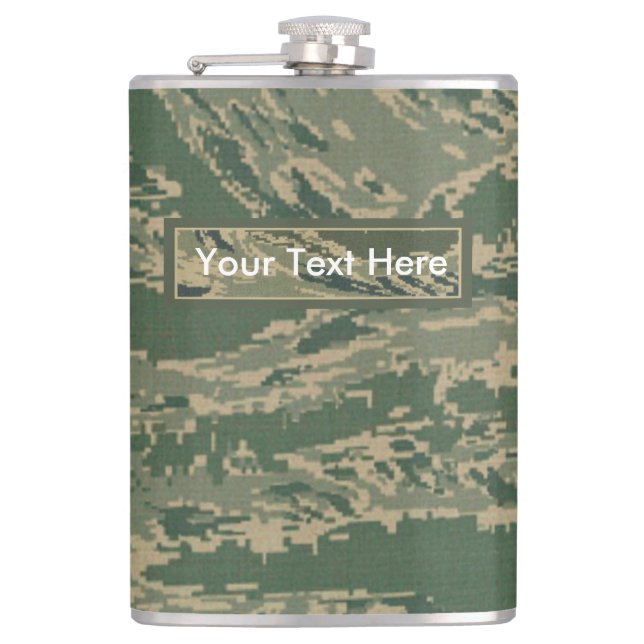 Flasques Camouflage militaire vert 6 oz ou 8 oz (Devant)