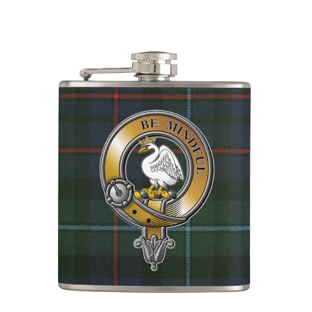 Flasques Campbell Cawdor Tartan & Badge (Devant)