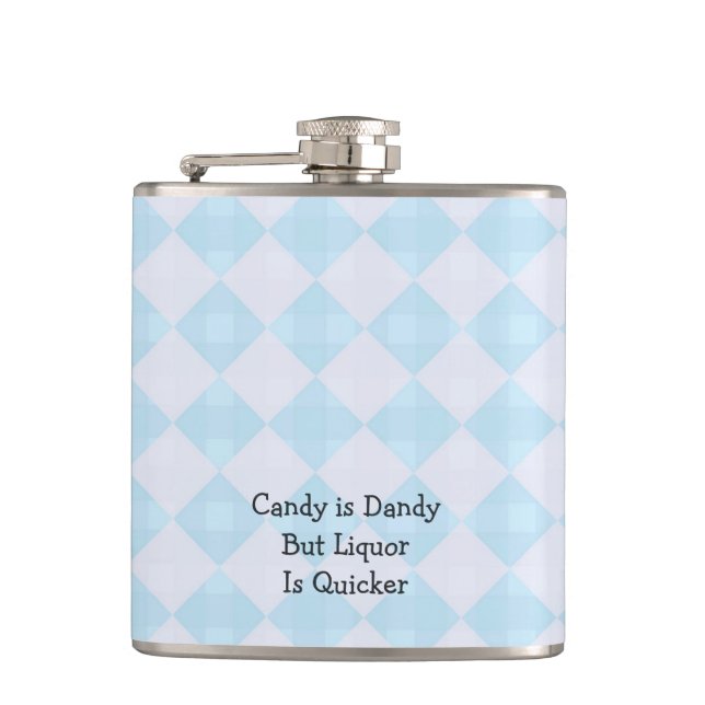 Flasques Candy est Dandy, Liquor est plus rapide Retro Bleu (Devant)