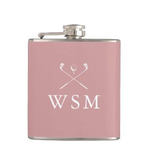 Flasques Cannes de golf à monogramme personnalisé Rose Pous