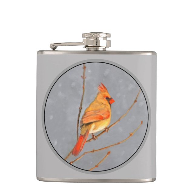 Flasques Cardinal sur la peinture de branche - Art original (Devant)