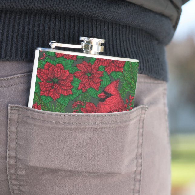 Flasques Cardinaux et poinsettia pour Noël (In Situ)