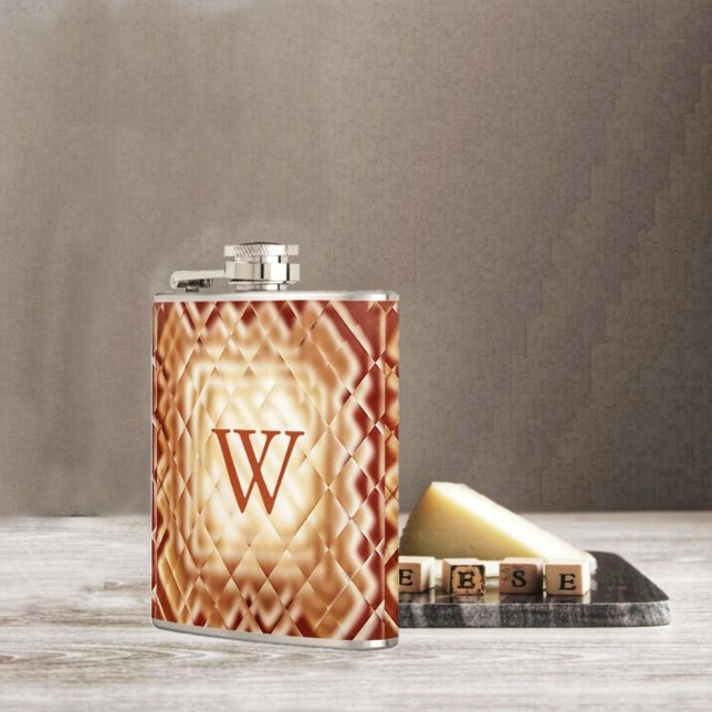 Flasques Carré Dimensionnel-Rouge-W (This Dimensional Square-W design, gives this Flask a Moroccan flair!)