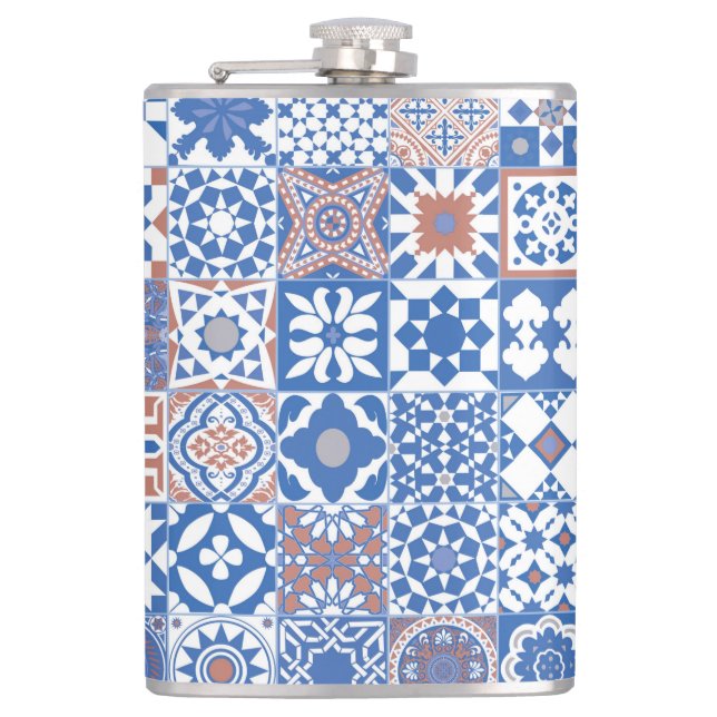 Flasques carreau marocain bleu,marron (Devant)