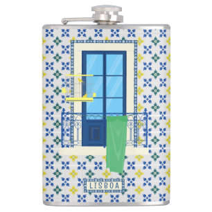 Flasques Carrelage portugais et balcon de fenêtre avec oise