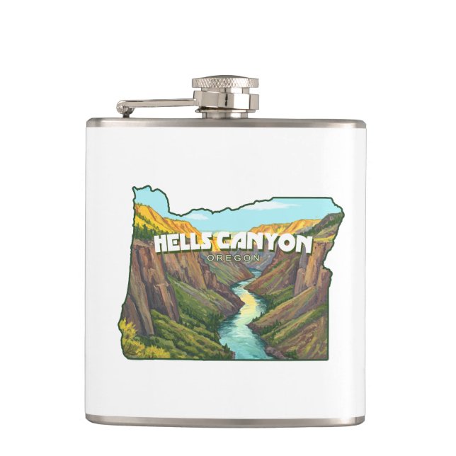 Flasques Carte de Hells Canyon Oregon (Devant)
