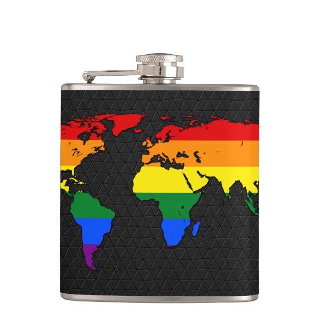 Flasques Carte du monde de la fierté LGBT (Devant)