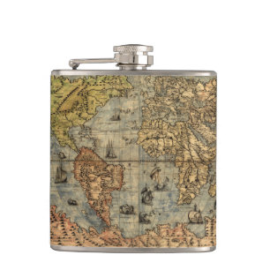 Flasques Carte du monde Forlani Antiquev 1565 Renaissance
