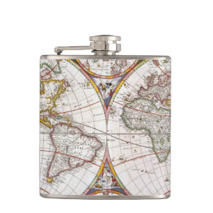 Flasques CARTE du MONDE, XVIIème siècle