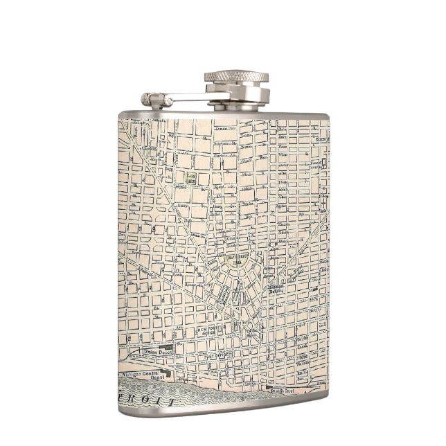 Flasques Carte vintage de Detroit (1895) (Droite)