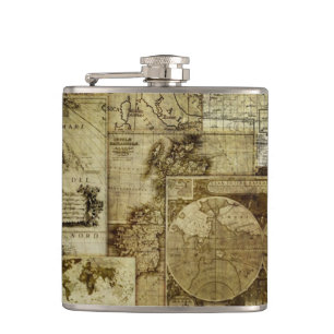 Flasques Cartes vintage vieux monde