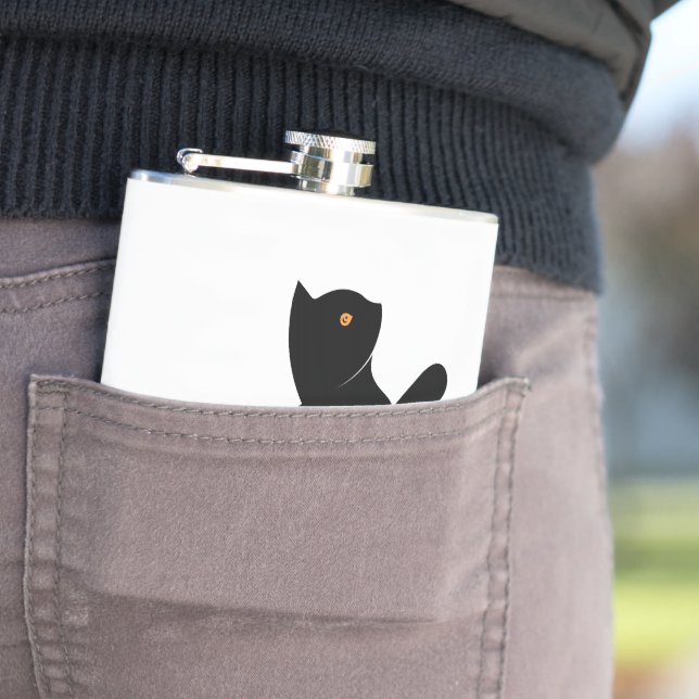 Flasques Cat dit bonjour (En situation)