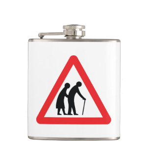 Flasques CAUTION Personnes âgées - Panneau de signalisati