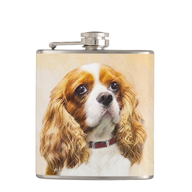 Flasques Cavalier King Charles Spaniel Peinture originale (Devant)